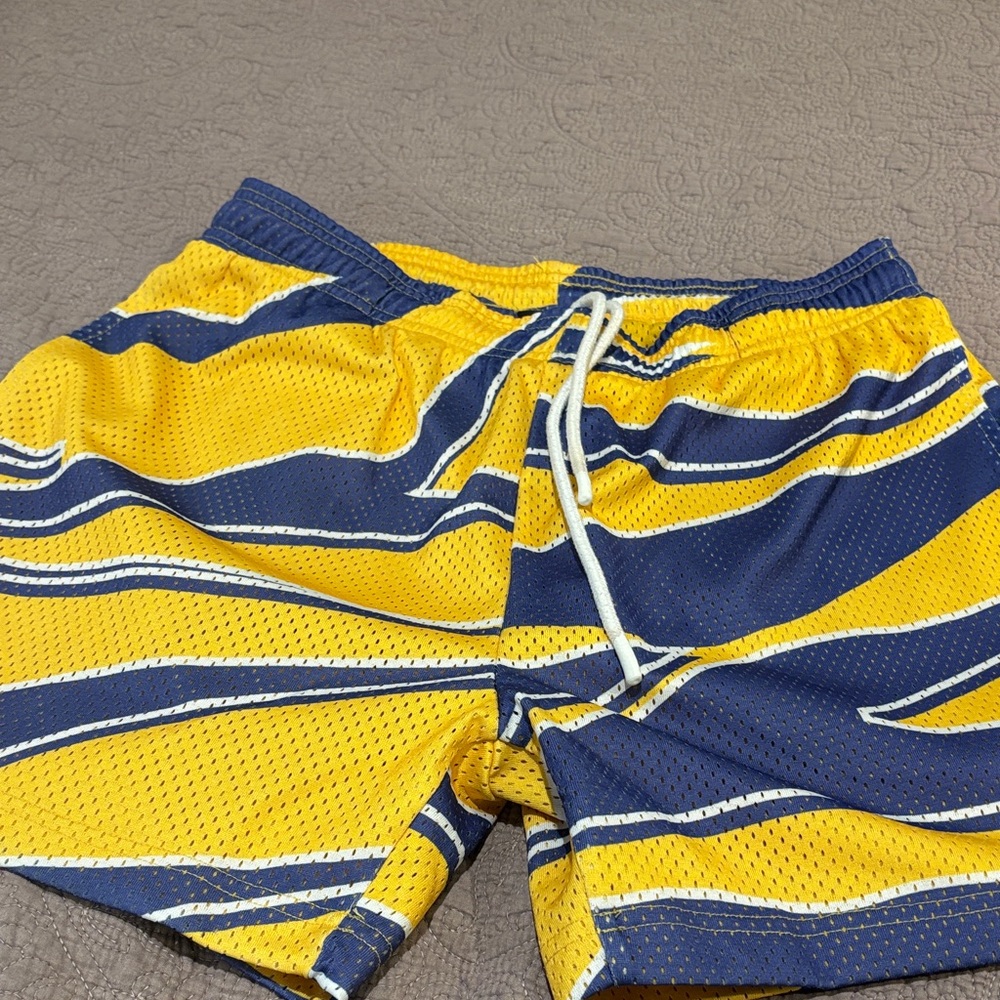 Overtime Yellow and Purple Athletic Men's Shorts- NBA style